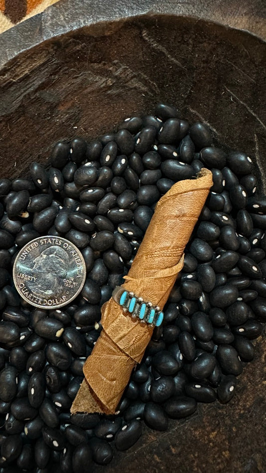 Vintage Zuni Point Turquoise Stacker ring