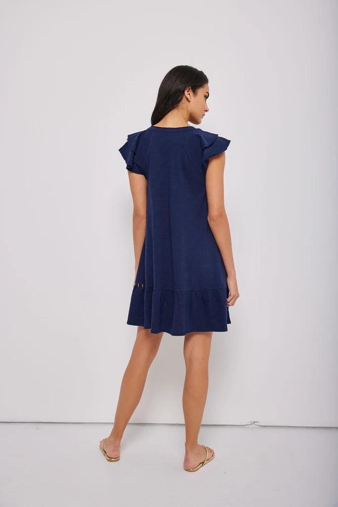 Free Frills Dress in Navy- Lisa Todd