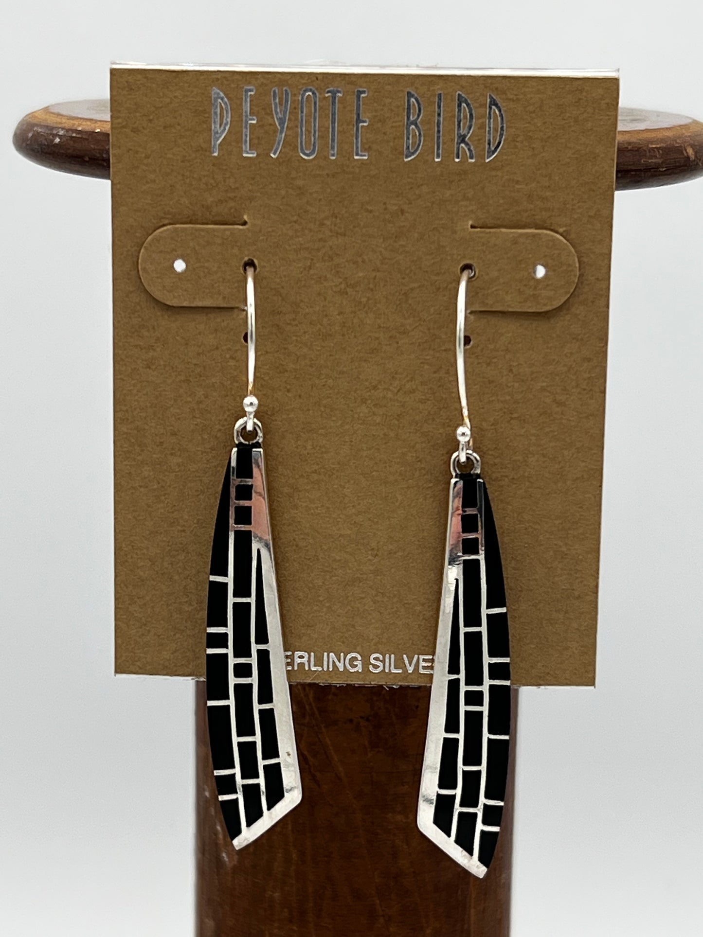 Black Onyx tile inlay Earrings