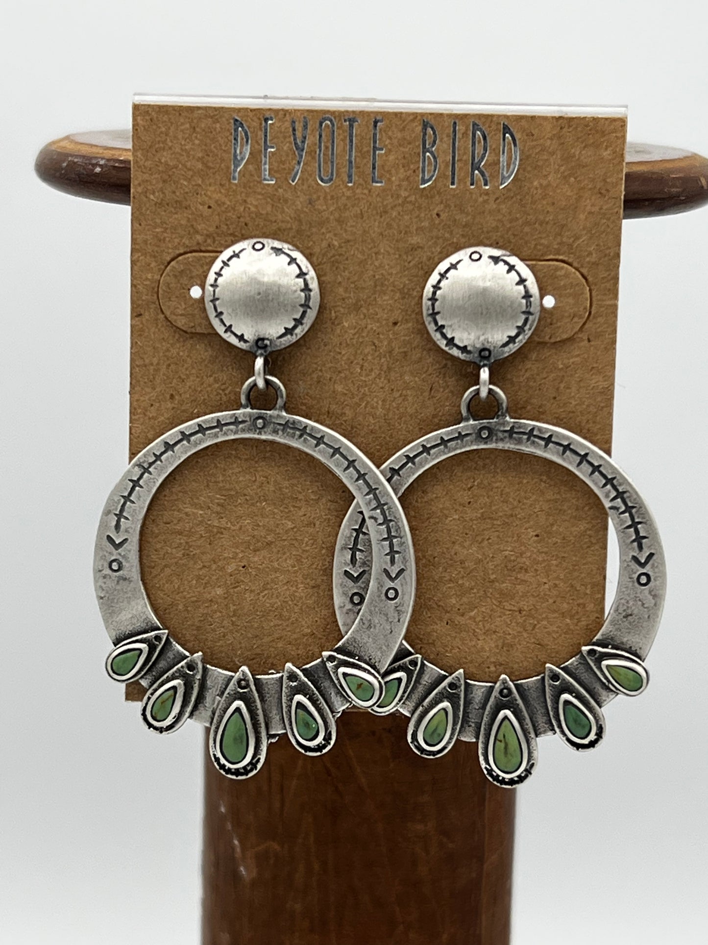 Sterling Silver and Turquoise Circle Earrings