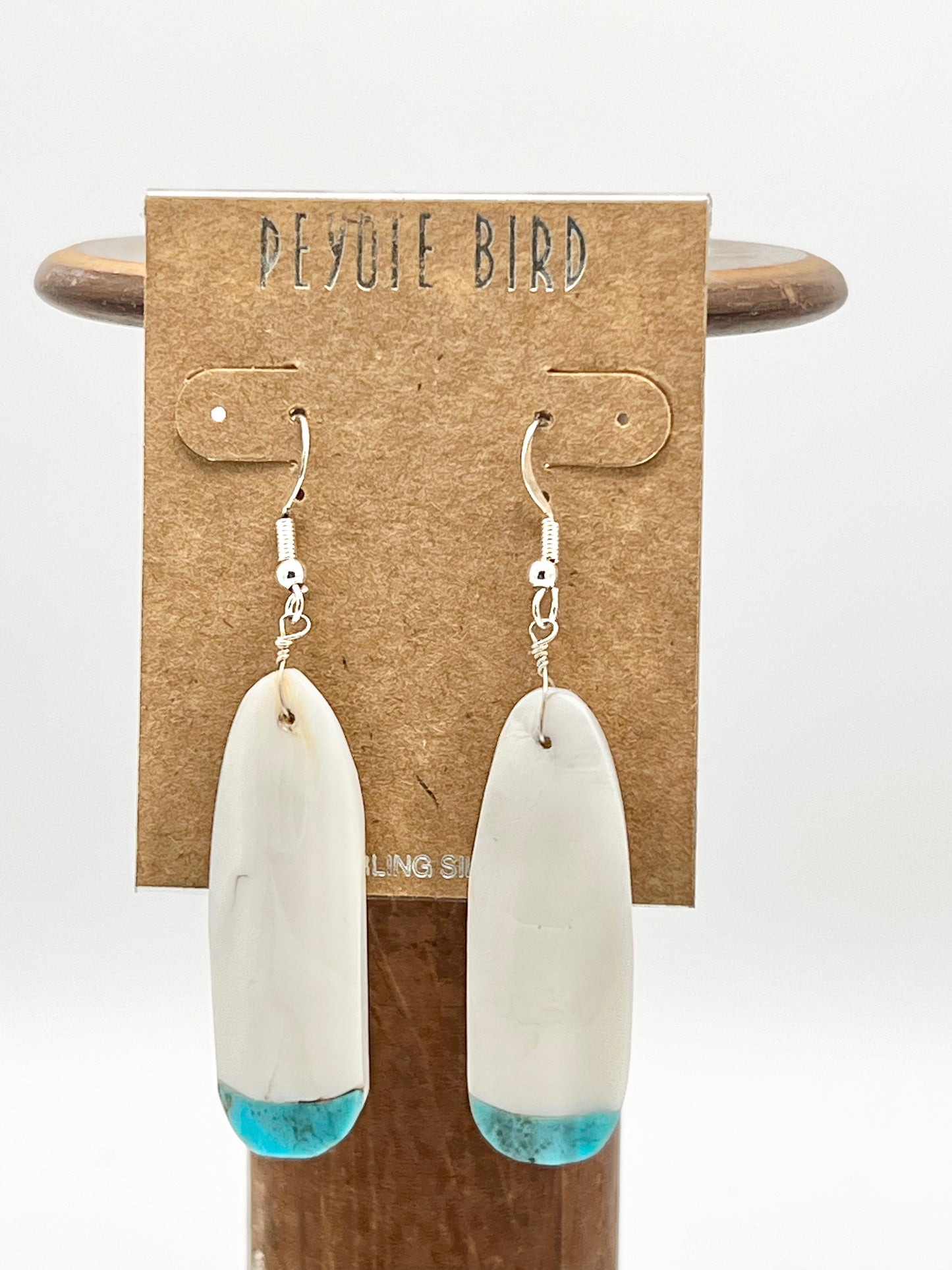 Louise Pete Shell and Turquoise Slab Earrings