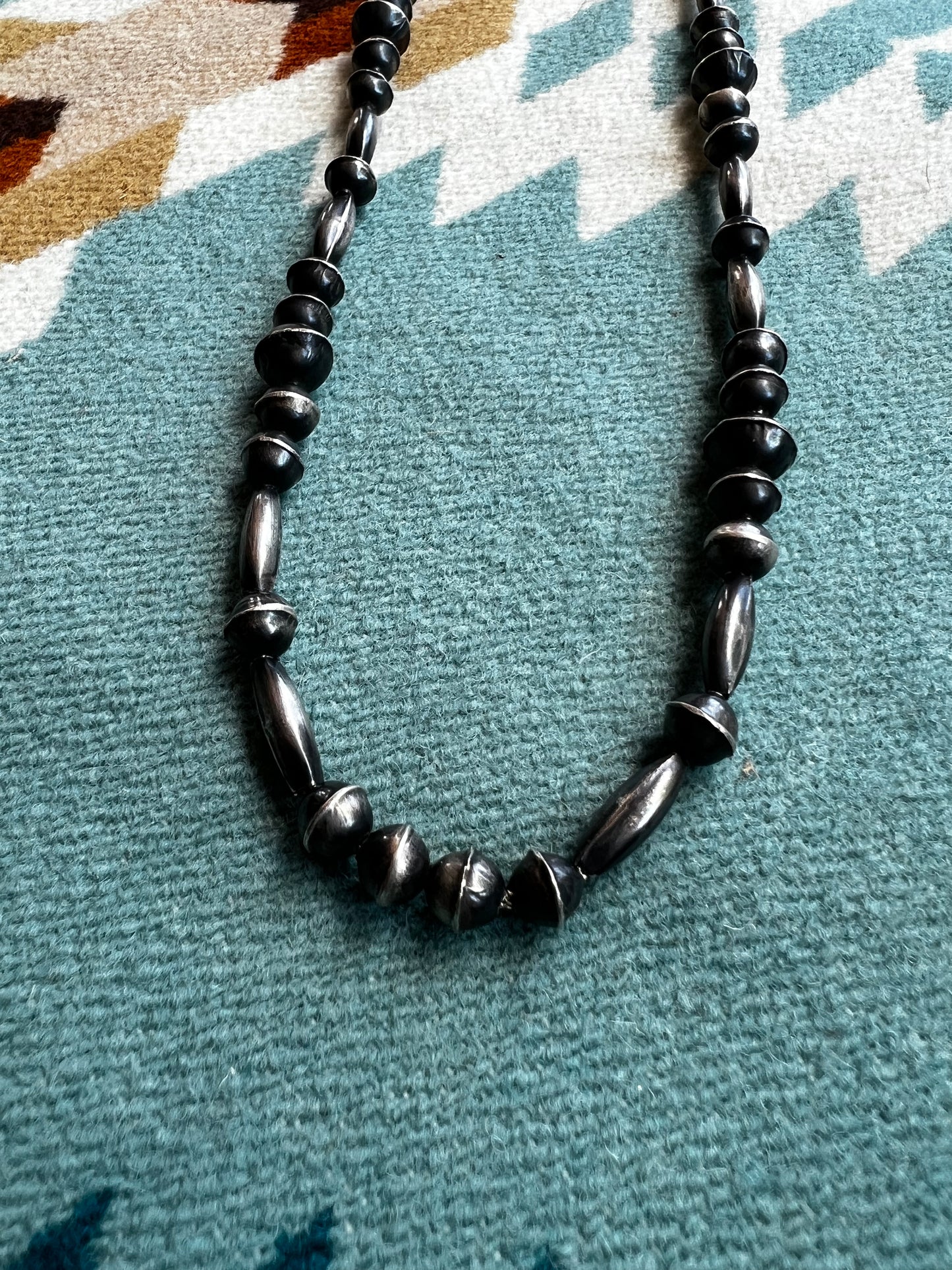 Necklace- Vintage 1960's Navajo Sterling  Beads