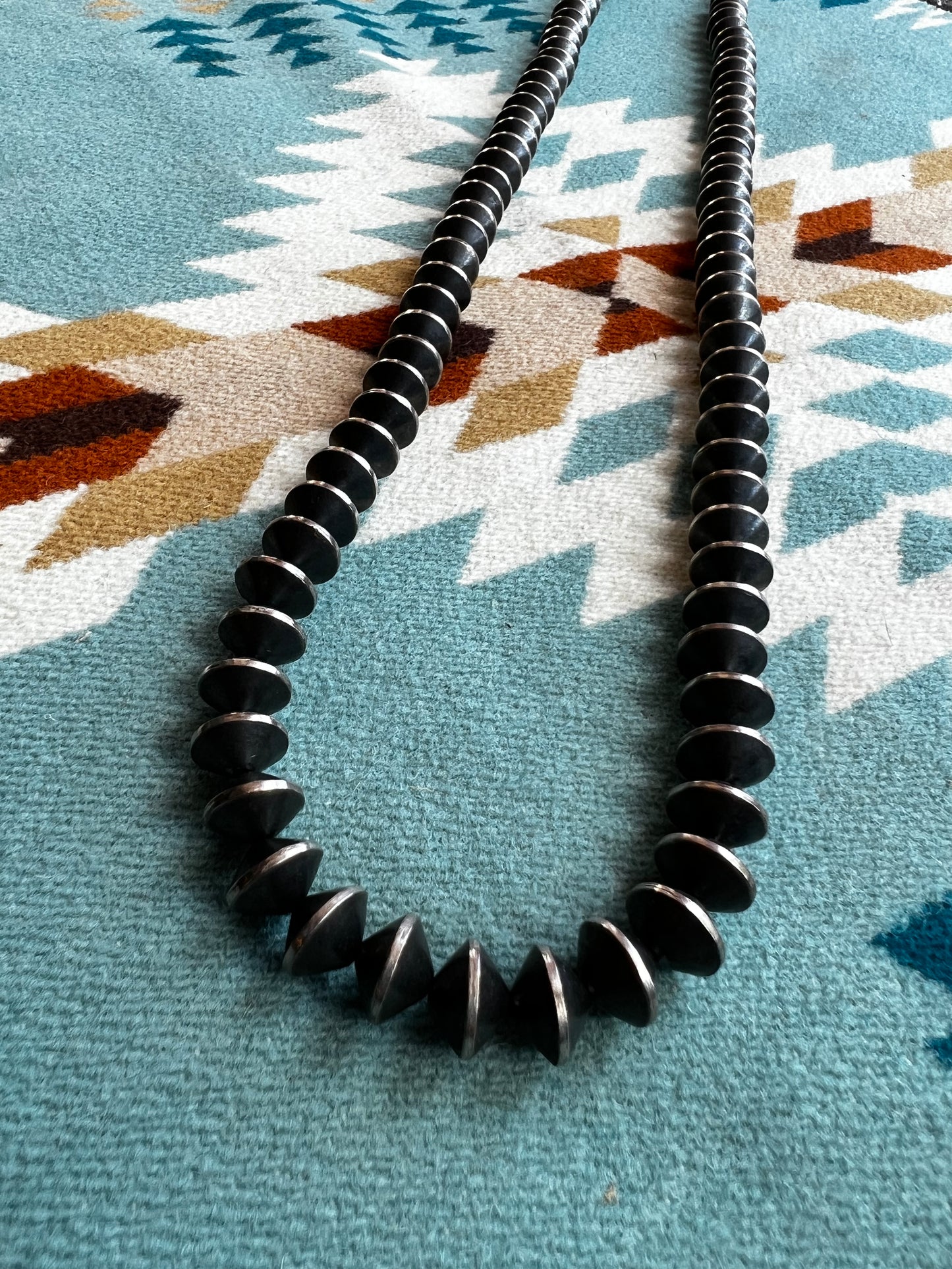 Large Silver Bead Necklace