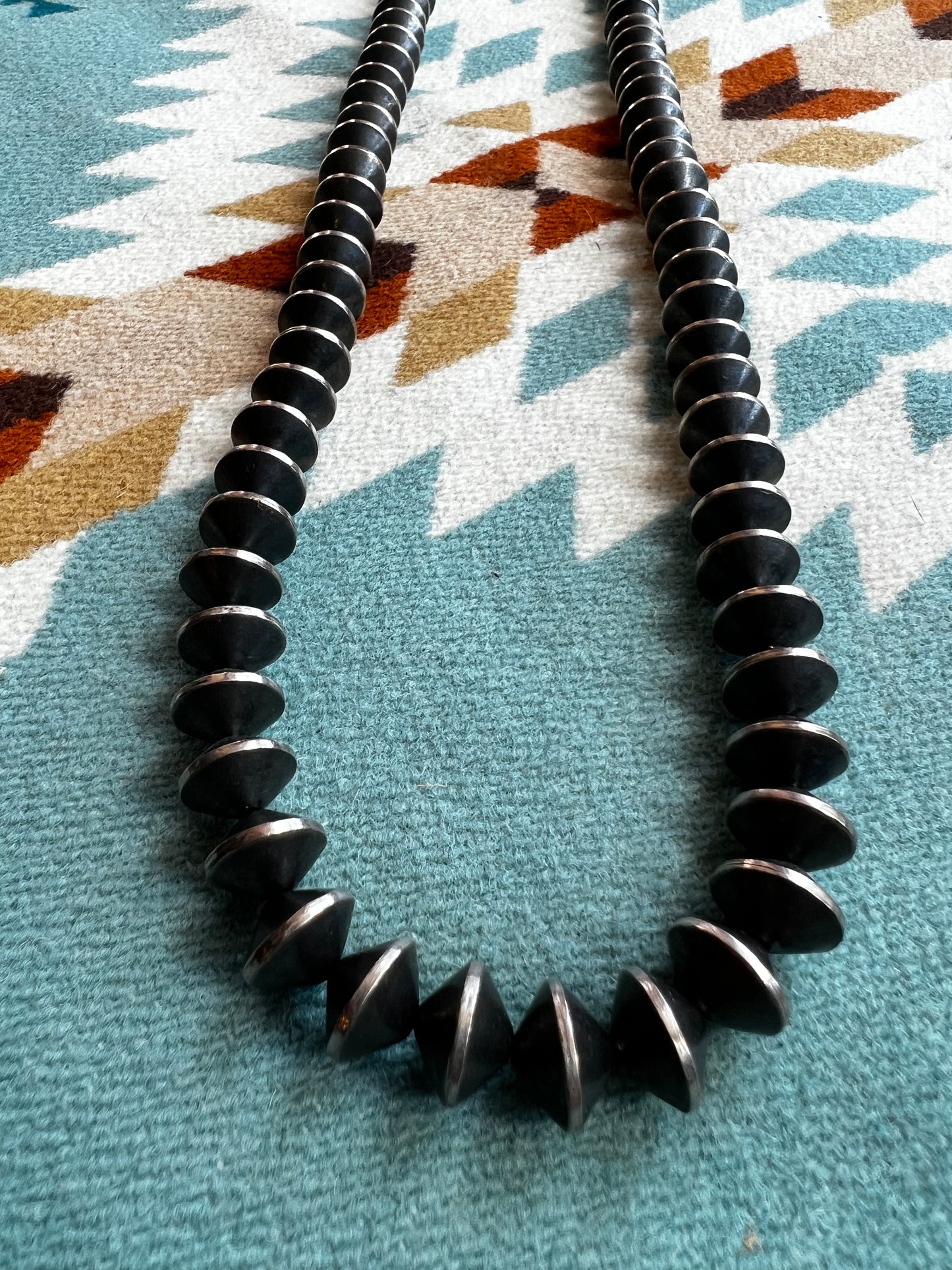 Large Silver Bead Necklace