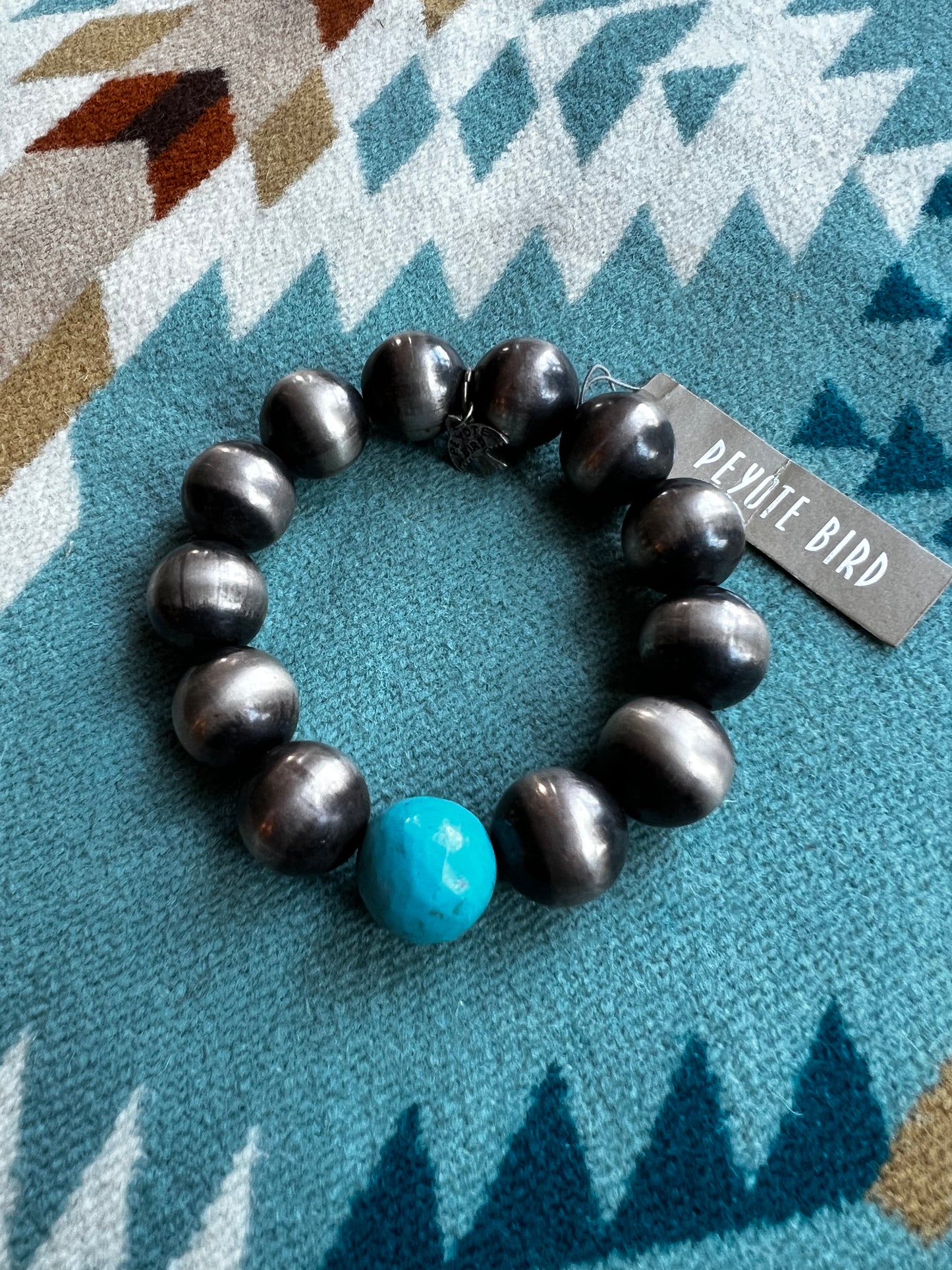 Navajo Pearl and Turquoise large Bracelet