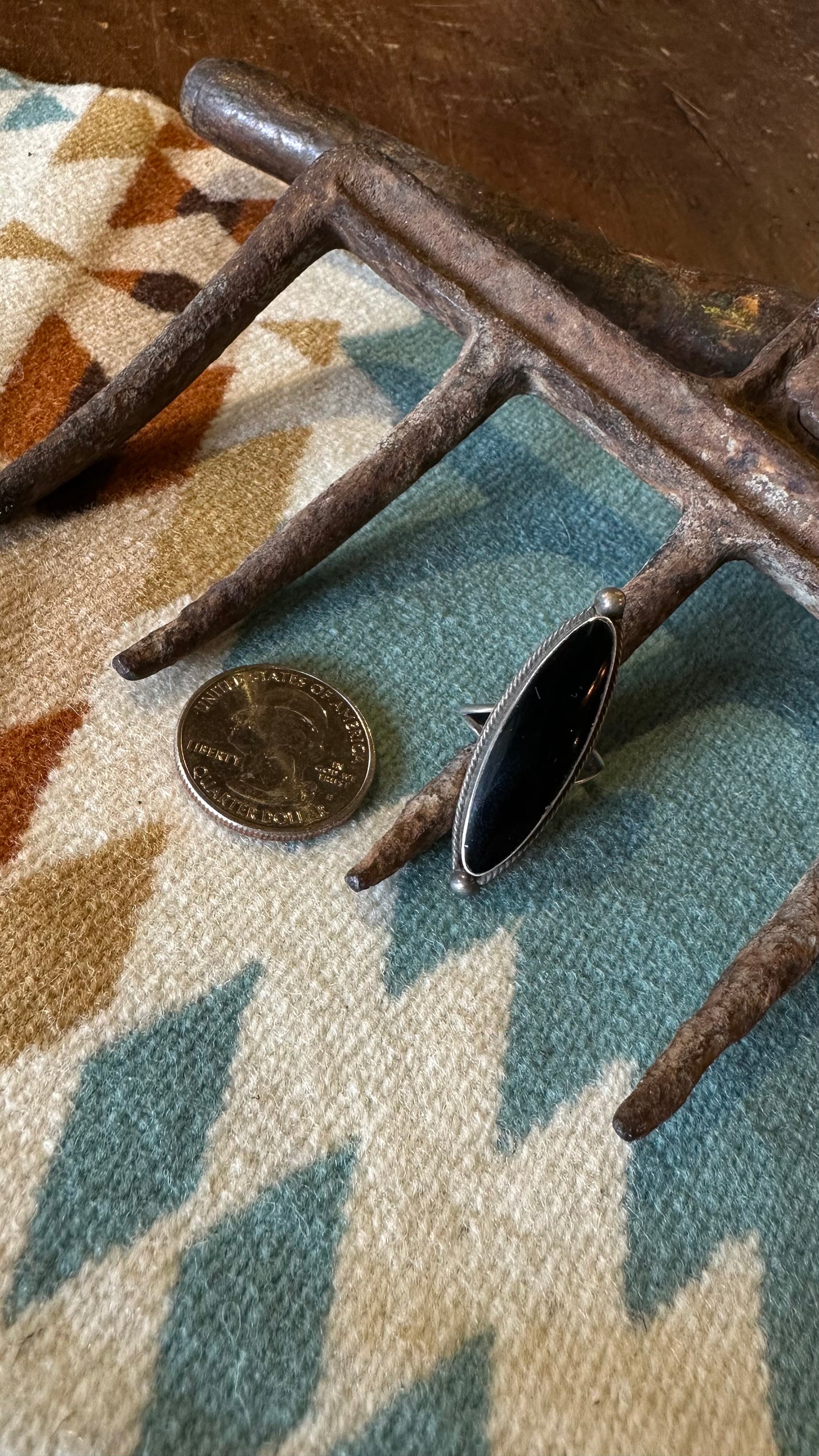 Large stone Black Onyx ring