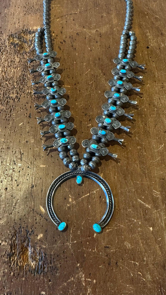 Vintage 1930's Turquoise Squash Necklace