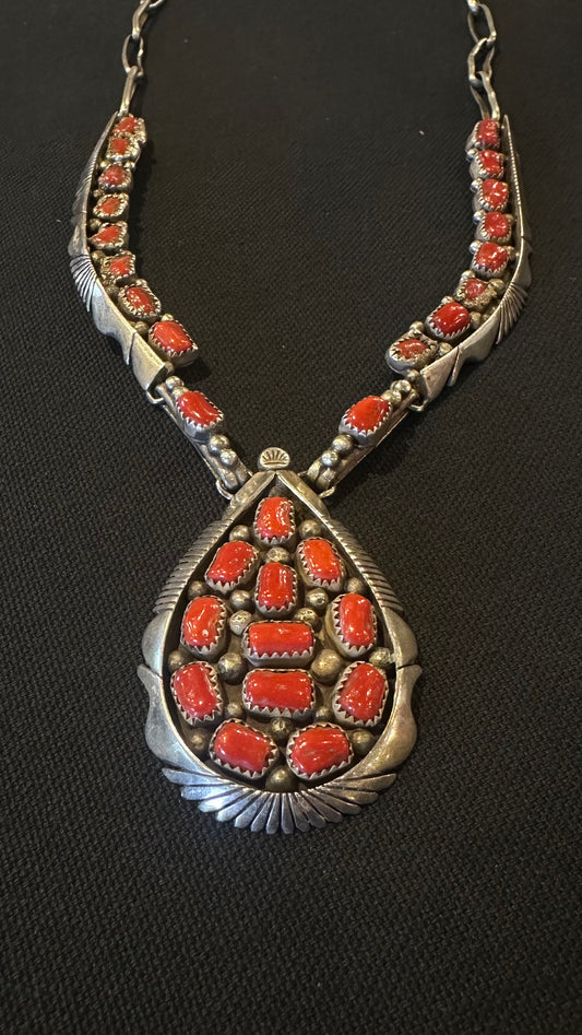 1950's vintage Coral pendant necklace