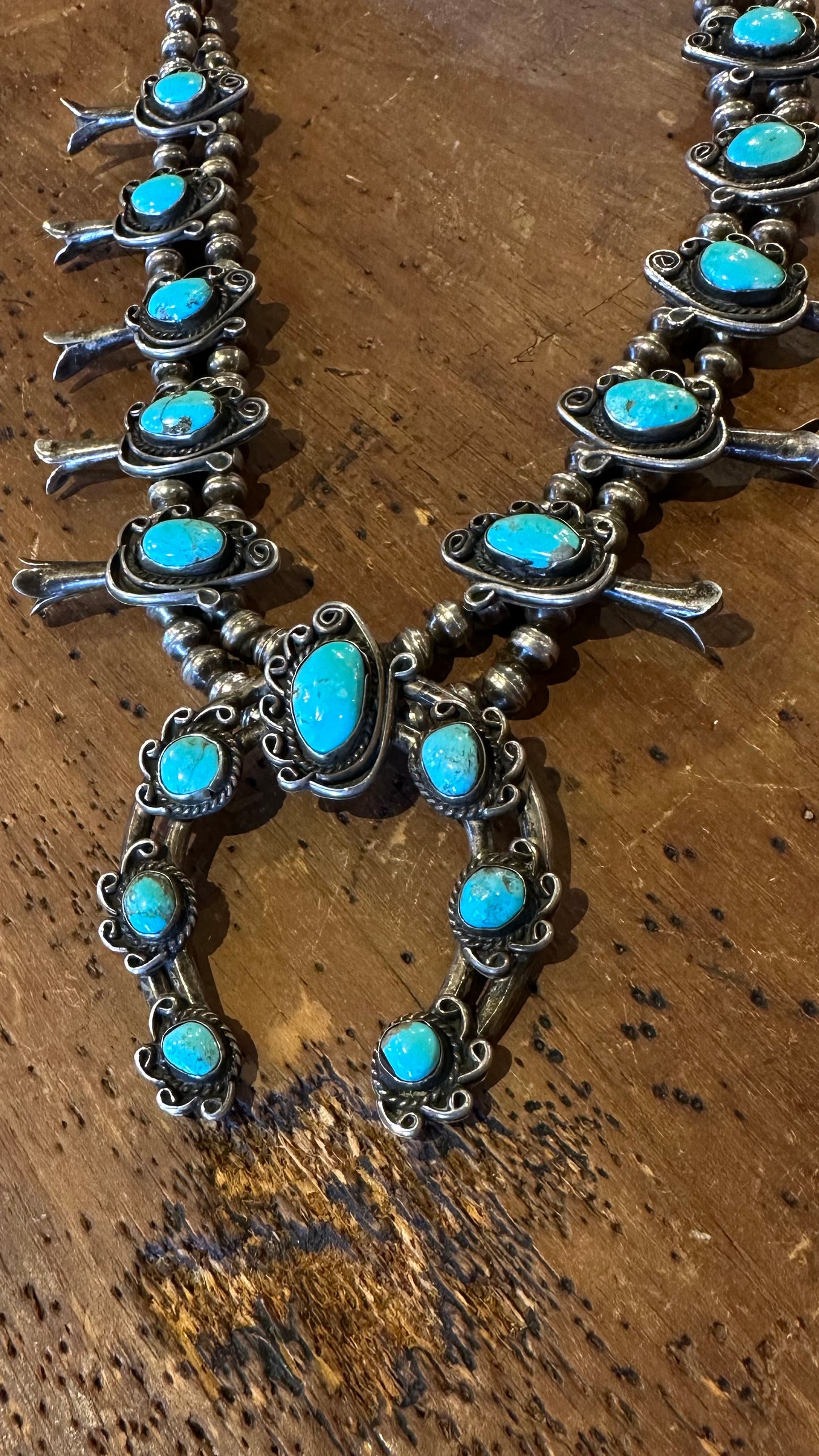 Vintage 1951 Sterling Silver and Turquoise Squash
