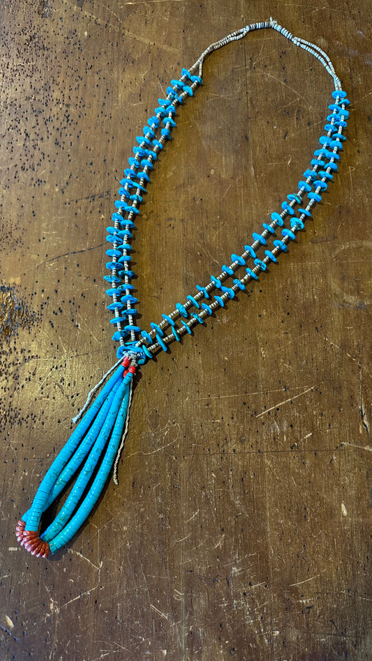 Turquoise and Shell Heishi-2 strand