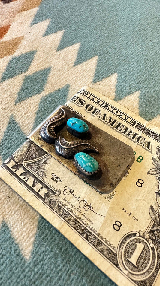 2 stone Turquoise Money Clip