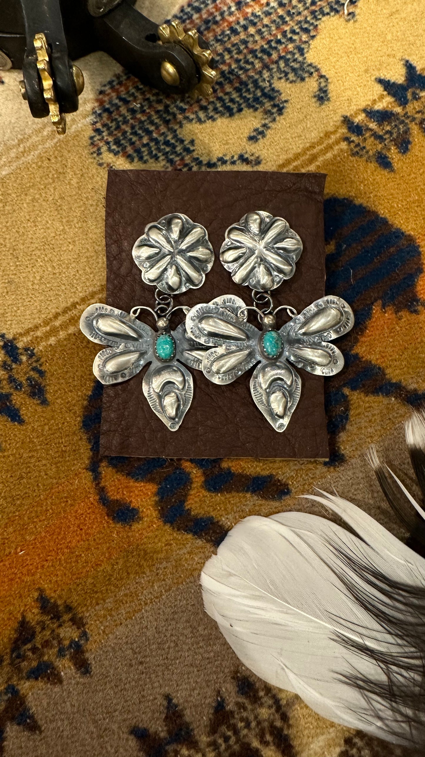 Sterling Silver and Turquoise Dragonfly Earrings