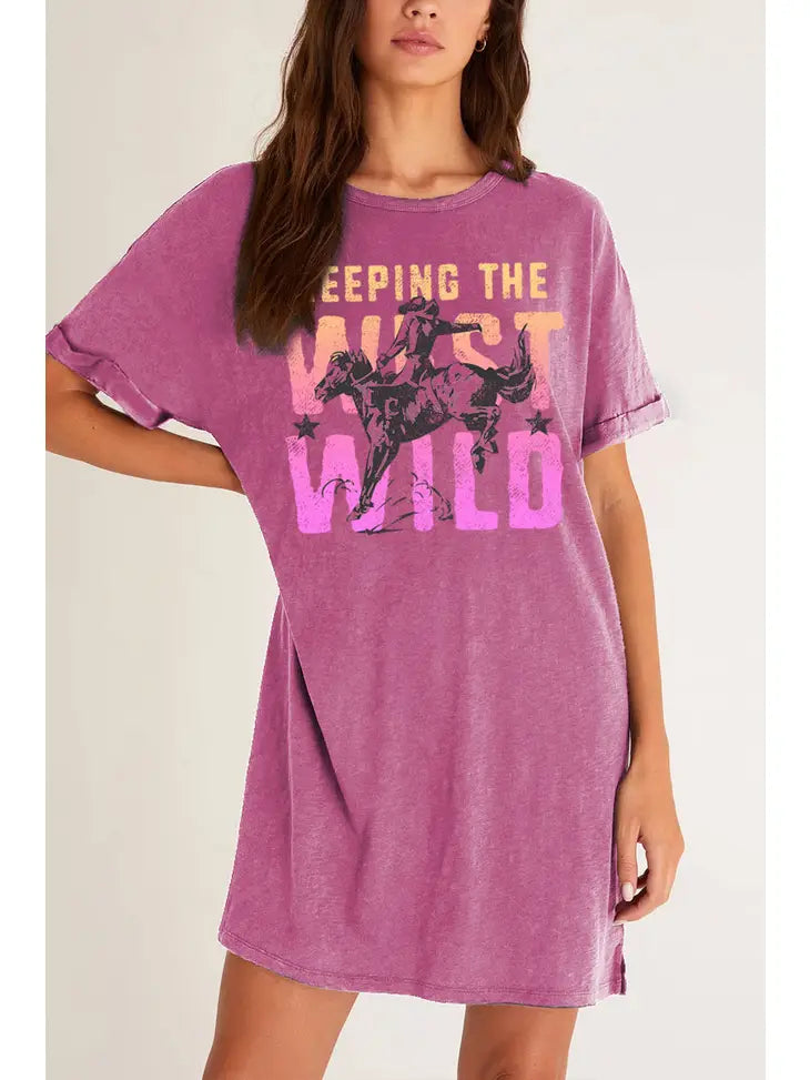 "Keepin' The West Wild" Graphic Tee Dress