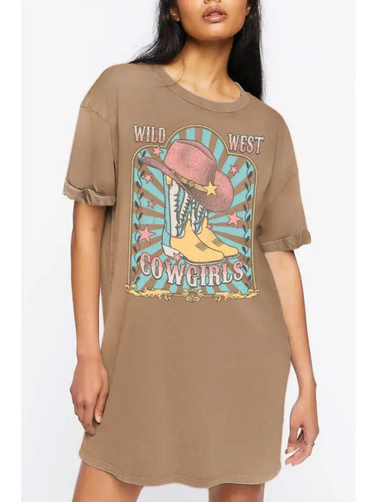 Wild West Cowgirls Graphic Tee Dress