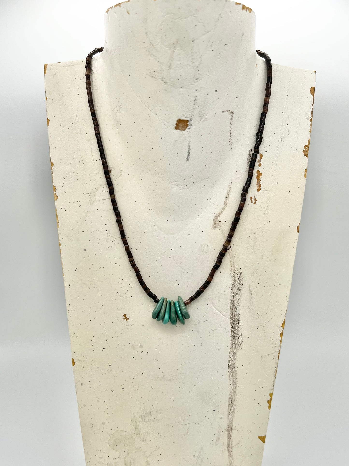 Teardrop Kingman Turquoise & Shell Necklace