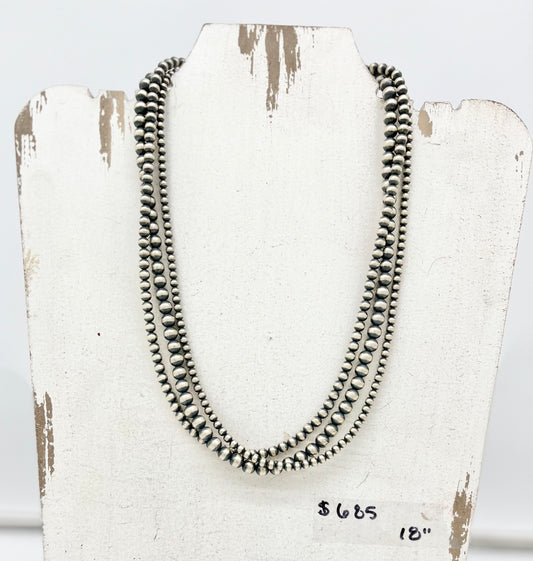 Necklace- Desert Pearl  18", 3 strand bead