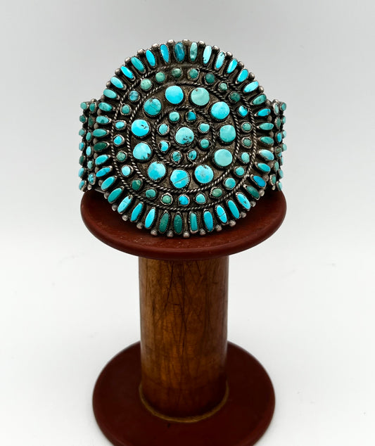 Cuff/Bracelet- Vintage Zuni Turquoise Sterling