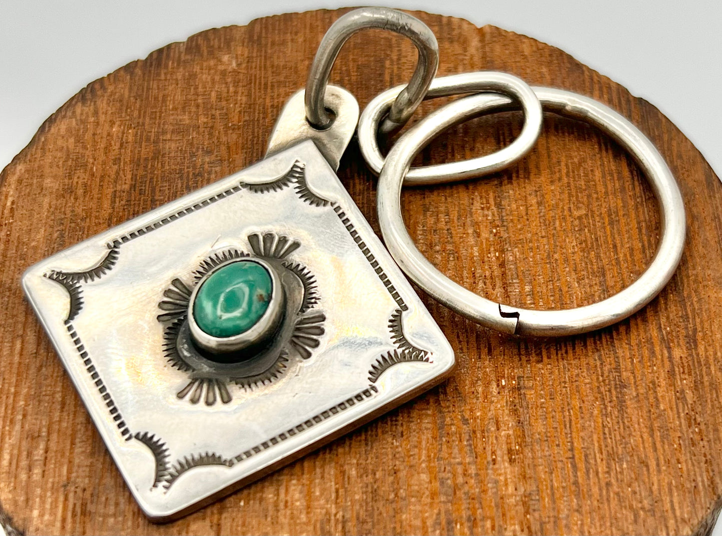 Keychain- Kim Somers Sterling and Turquoise
