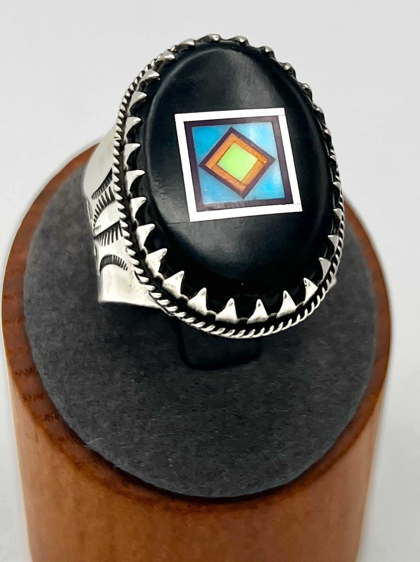 Ring- Aldrich Onyx, Turquoise, Sterling Silver