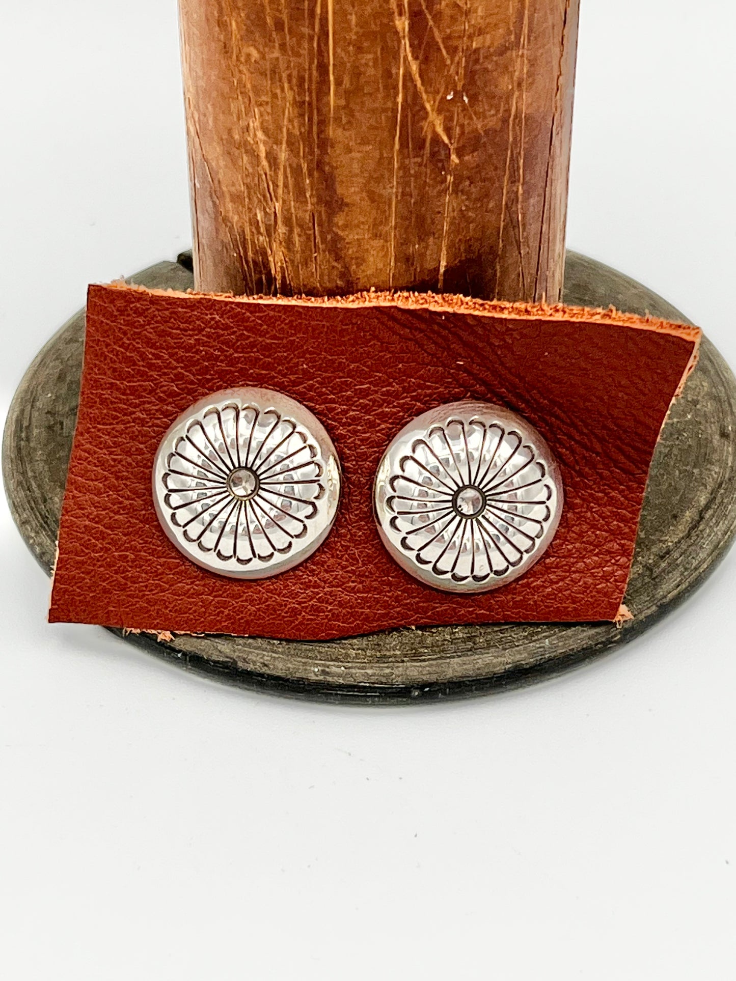 Earrings/Stud- Navajo Sterling Button Spot