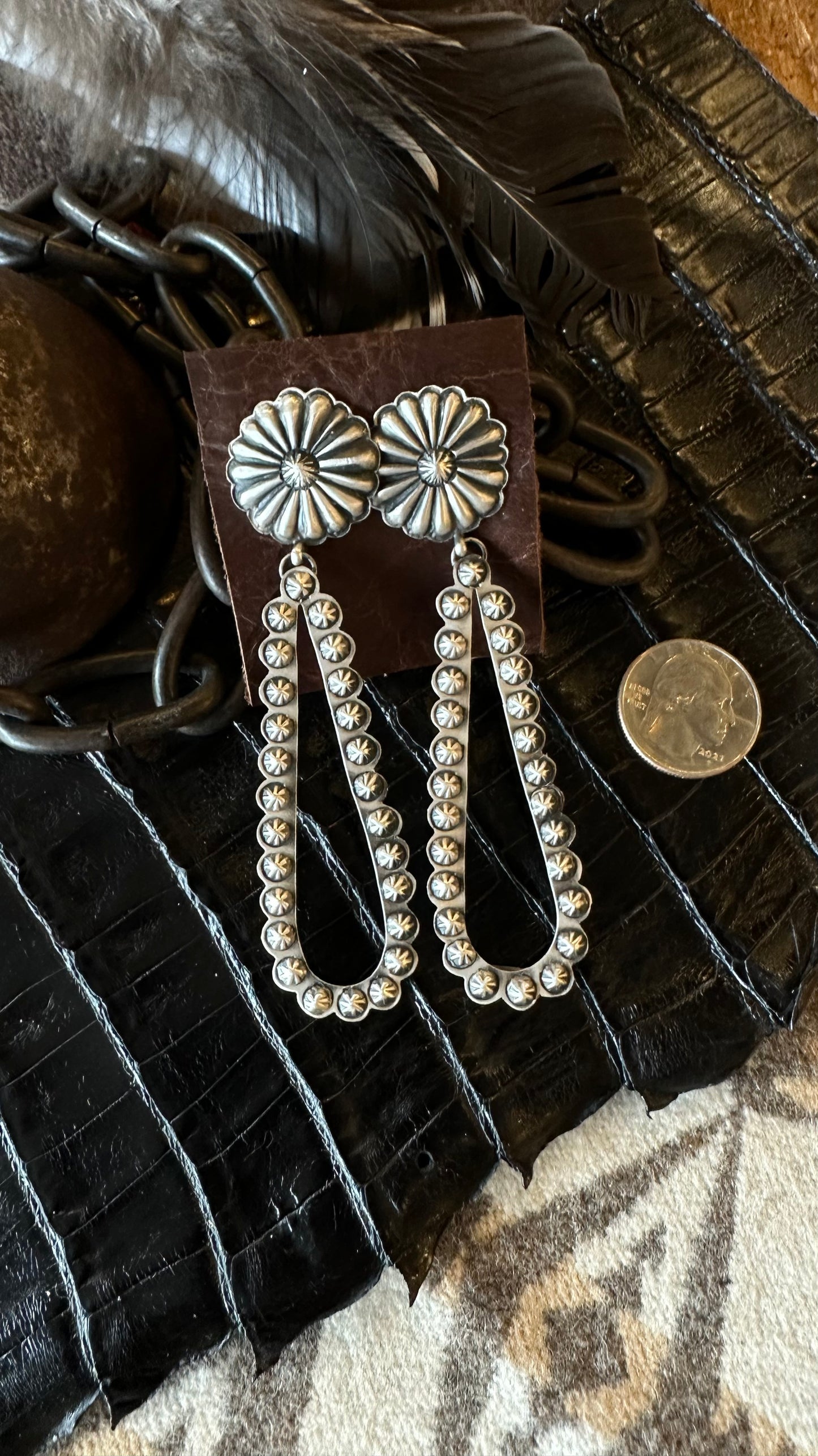Genuine Handcrafted Sterling Silver Teardrop Earrings