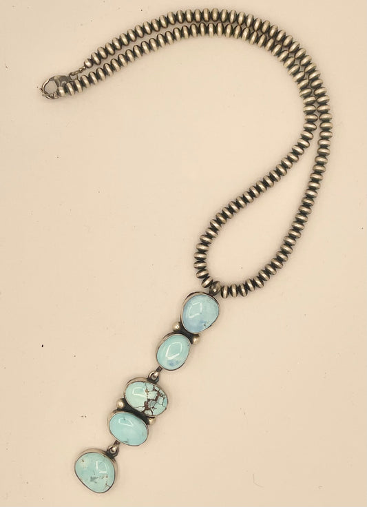 Necklace- Desert Pearl with Turquoise Pendant